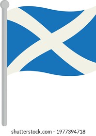 Vector illustration of the flag of scotland on a pole