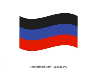 Vector illustration of the flag of self-proclaimed Donetsk People's Republic on white background.