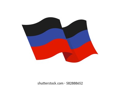 Vector illustration of the flag of self-proclaimed Donetsk People's Republic on white background.