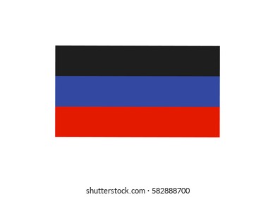 Vector illustration of the flag of self-proclaimed Donetsk People's Republic on white background.