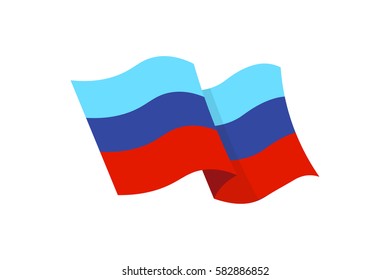 Vector illustration of the flag of self-proclaimed Luhansk People's Republic on white background.