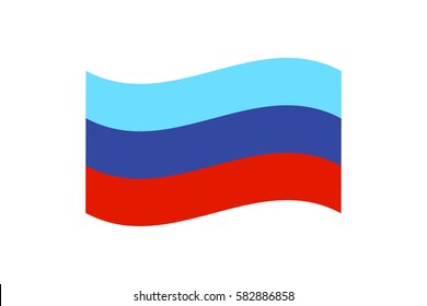 Vector illustration of the flag of self-proclaimed Luhansk People's Republic on white background.