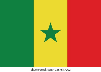 Vektorillustration-Illustration der Flagge Senegals auf weißem Hintergrund