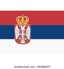 Vector illustration flag of Serbia icon. Rectangle national flag of Serbia. Serbia flag button