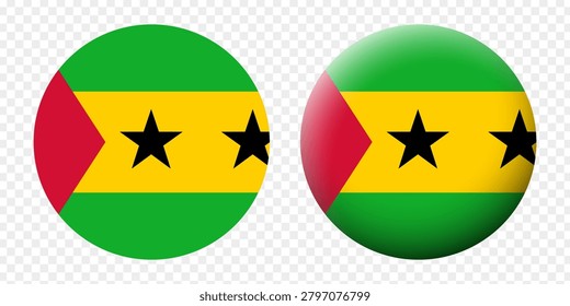 Vector illustration of São Tomé and Príncipe flag set on transparent background