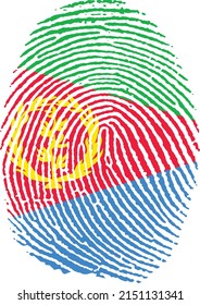 Vector illustration of the flag in the shape of a footprint
