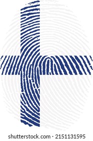 Vector illustration of the flag in the shape of a footprint