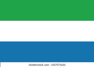 Vector illustration of Flag of Sierra Leone on white background