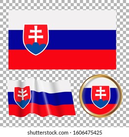 Vector illustration of the flag of Slovakia. Isolated image of the options of the flag of Slovakia. Element for decoration.