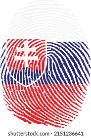 Ilustración vectorial del pabellón de Eslovaquia en forma de huella dactilar