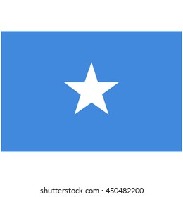 Vector illustration flag of Somalia icon. Rectangle national flag of Somalia. Somalia flag button