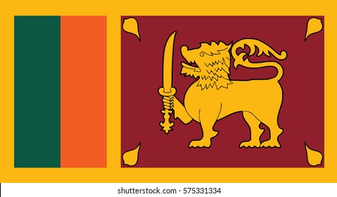 Vector Illustration , Flag of Sri Lanka