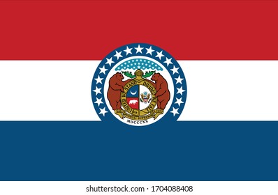 vector illustration of Flag of the state of Missouri