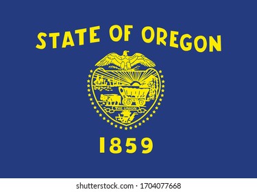 vector illustration of Flag of the state of Oregon