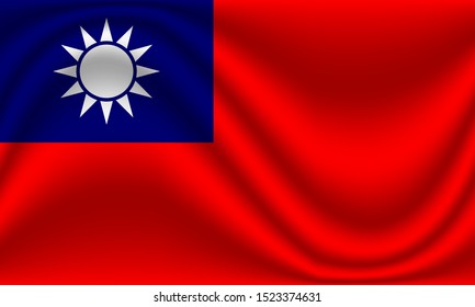 Vector illustration of the flag of Taiwan, can be used as background, wallpaper, project, template and other.