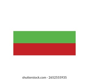Ilustração vetorial da bandeira do Tartaristão, um sujeito federal da Federação Russa. A bandeira consiste de um tricolor horizontal com verde no topo, branco no meio (linha fina) e vermelho em