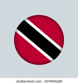 Vector illustration flag of Trinidad icon, Round national flag of Trinidad.