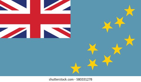 Vector Illustration , Flag of Tuvalu