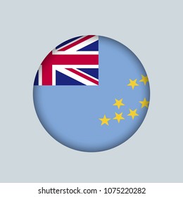Vector illustration flag of Tuvalu icon, Round national flag of Tuvalu.