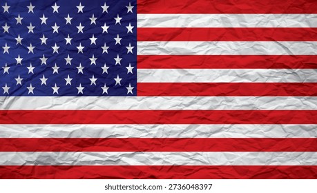 Vector illustration of the flag of the United States of America or America or USA with a flat design. 4th Memorial Day.