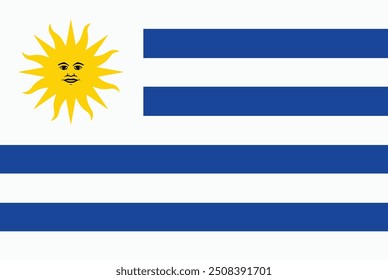 Vector Illustration of the flag of Uruguay	