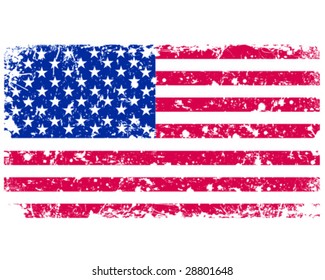 Vector illustration - Flag of USA in retro style