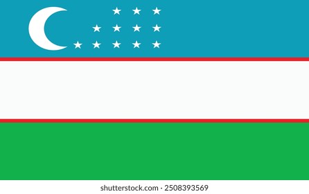 Vector Illustration of the flag of Uzbekistan