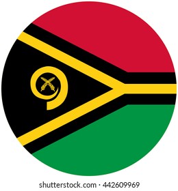Vector illustration flag of Vanuatu icon. Round national flag of Vanuatu.