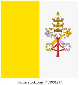 Vector illustration flag of Vatican icon. Rectangle national flag of Vatican. Vatican flag button