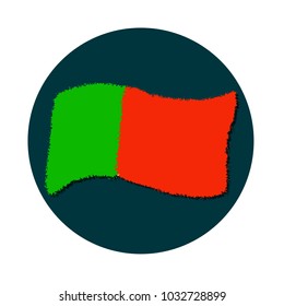 Vector illustration of flag for website or tourist brochure. Flag of Portugal. EPS 10.
