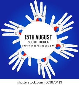 Vector illustration of a flag-colored background for South Korea Independence Day.