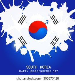 Vector illustration of a flag-colored background for South Korea Independence Day.