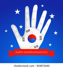 Vector illustration of a flag-colored background for South Korea Independence Day.