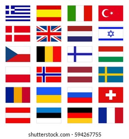 vector illustration of flags of Europe