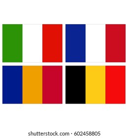 vector illustration of flags of Europe