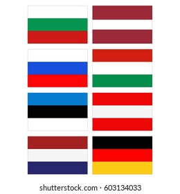 Flags World Europe Set New Colors Stock Vector (Royalty Free ...