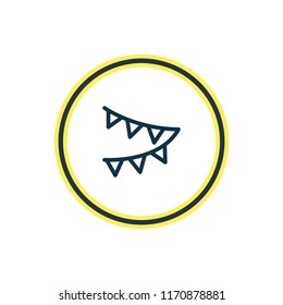 Vector illustration of flags icon line. Beautiful party element also can be used as bunting icon element.