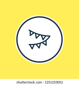 Vector illustration of flags icon line. Beautiful party element also can be used as bunting icon element.