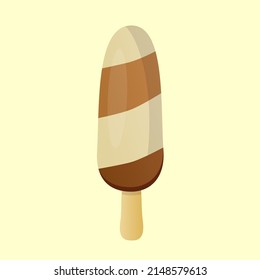 Vector illustration. Flaky ice cream on a stick