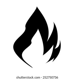 Vector illustration of flame icon on white background.