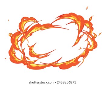 Vector illustration of flame slash effect