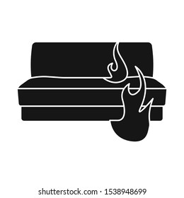 Vector illustration of flame and sofa sign. Web element of flame and burn stock symbol for web.
