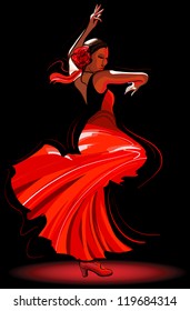 Vector illustration of a flamenco dancer