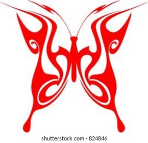 A vector illustration of a Flaming Butterfly in Tribal Style. Great for all kind of designs including vehicle grapics. The image is VERY CLEAN and ready to cut.