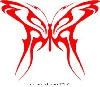 A vector illustration of a Flaming Butterfly in Tribal Style. Great for all kind of designs including vehicle grapics. The image is VERY CLEAN and ready to cut.