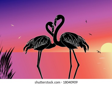 vector illustration "flamingo"