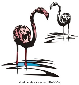 Vektorgrafik eines Flamingos.