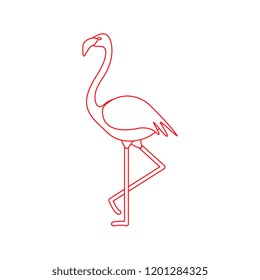 Vector illustration with Flamingo bird. Design for poster or print.