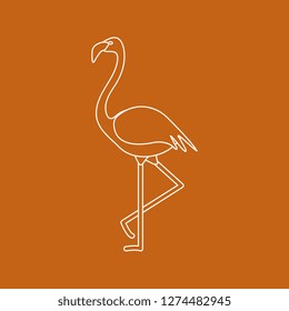 Vector illustration with Flamingo bird. Design for poster or print.