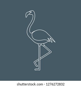 Vector illustration with Flamingo bird. Design for poster or print.